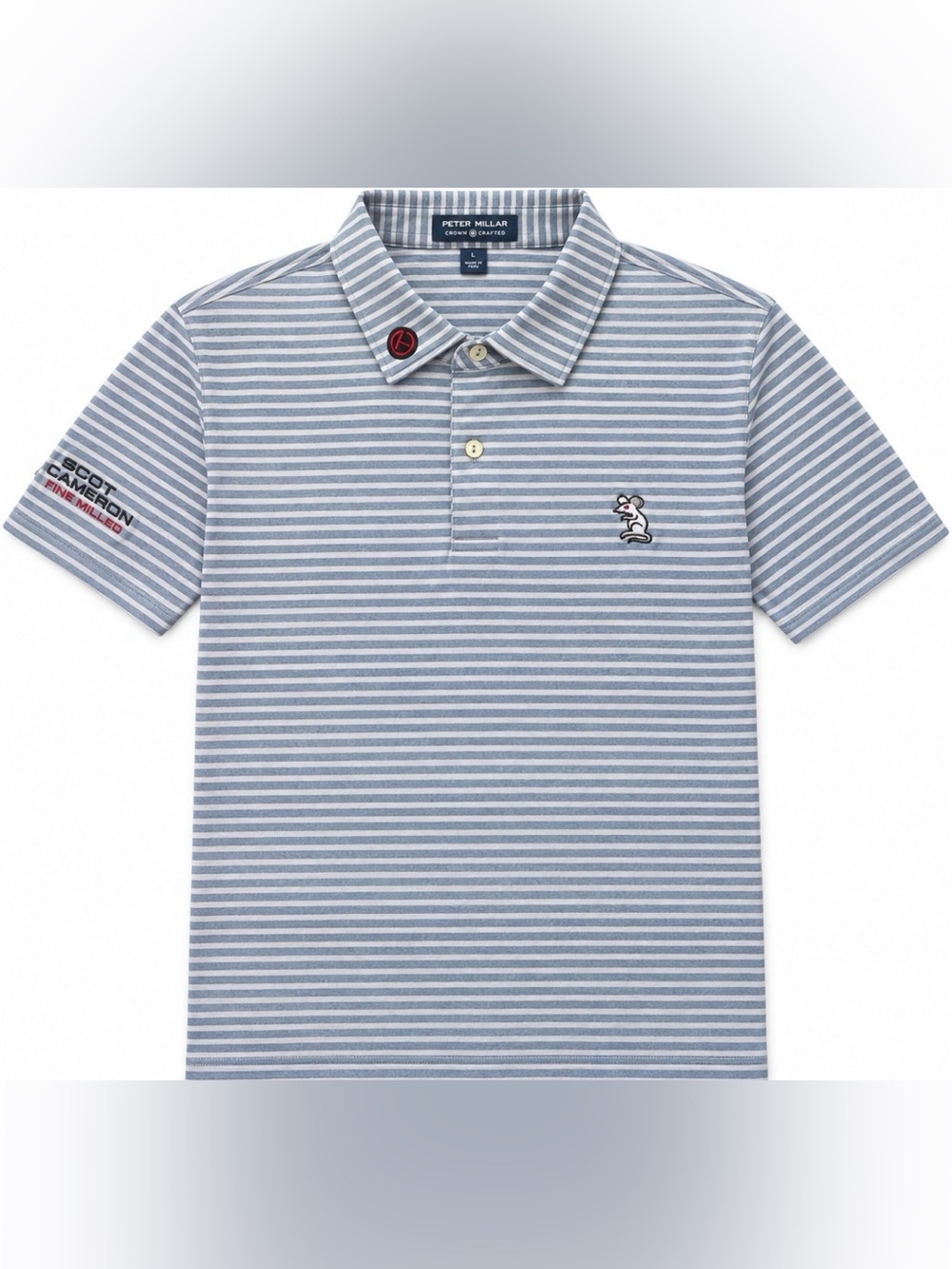 Scotty Cameron Gallery Circle T Polo Tailored Blue Stripe Tour Rat size L Golf